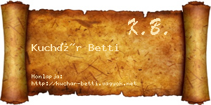 Kuchár Betti névjegykártya